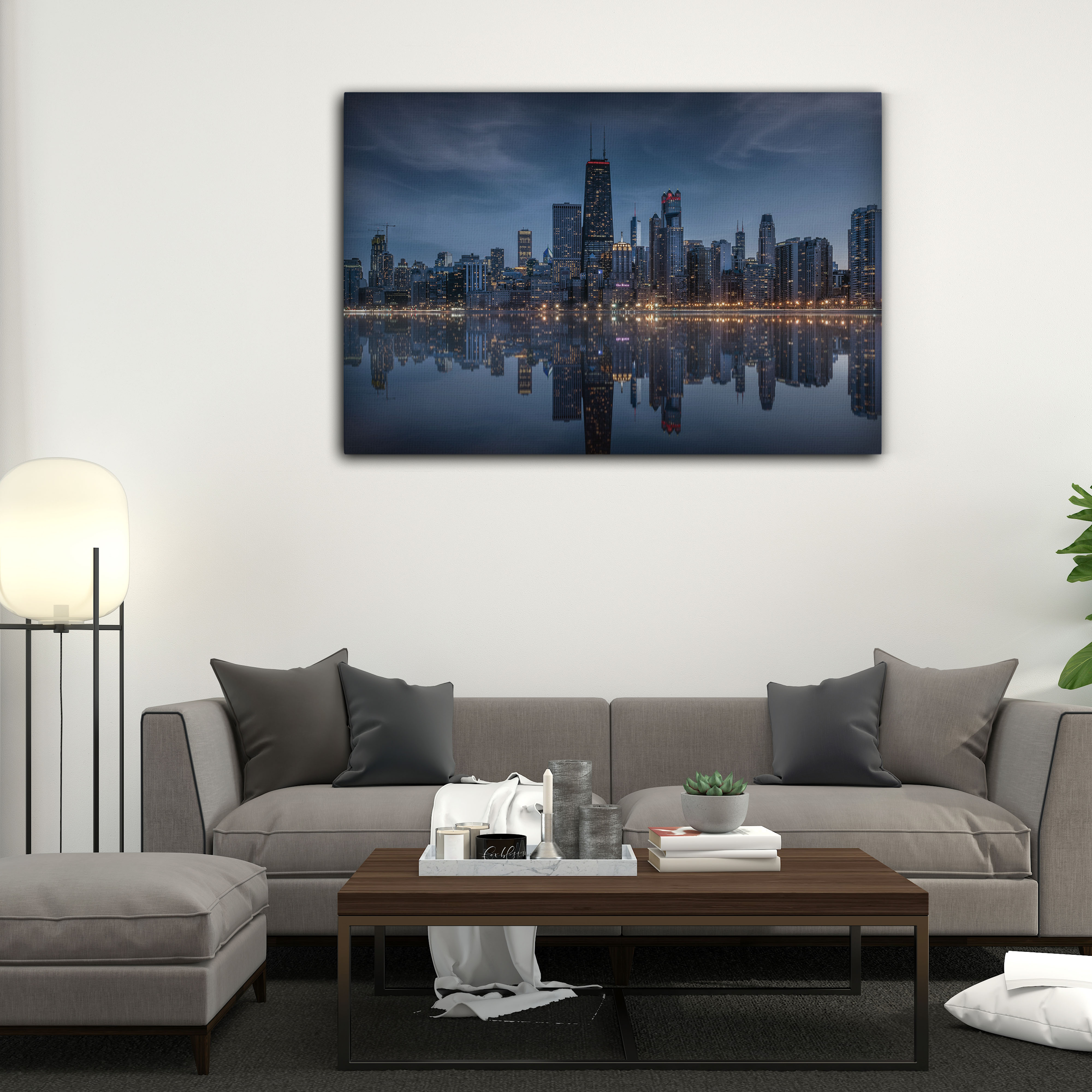 Chicago Şehri Yansıması Kanvas Tablo